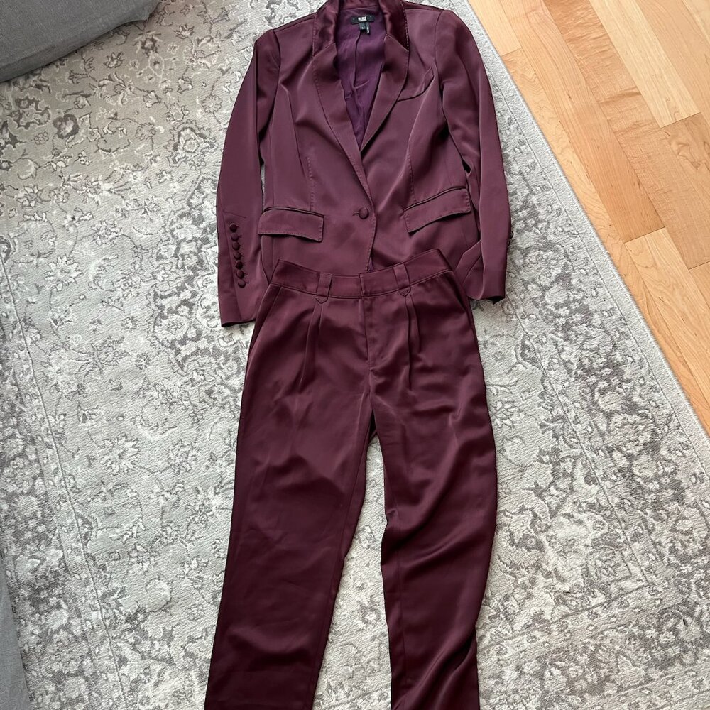 Paige Eggplant Satin Suit